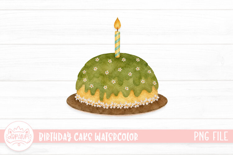 Whimsical birthday cake with daisy accents example image 1