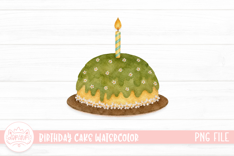 Whimsical birthday cake with daisy accents