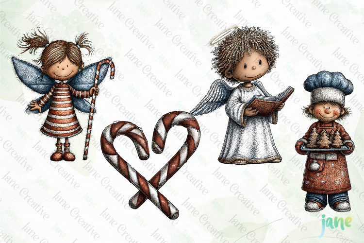 Whimsical Blue Christmas Clipart