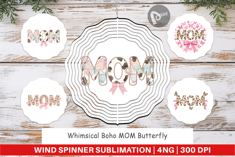 Boho MOM Butterfly Wind Spinner