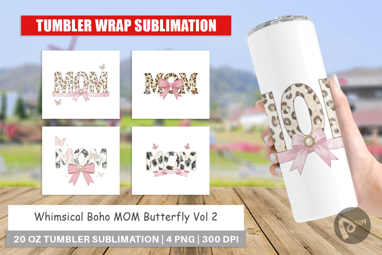 Boho MOM Butterfly Tumbler