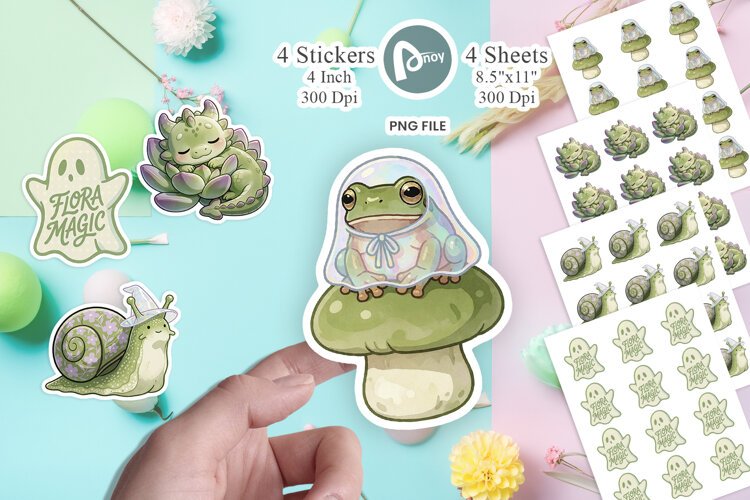 Botanical Ghost Flora Sticker example image 1