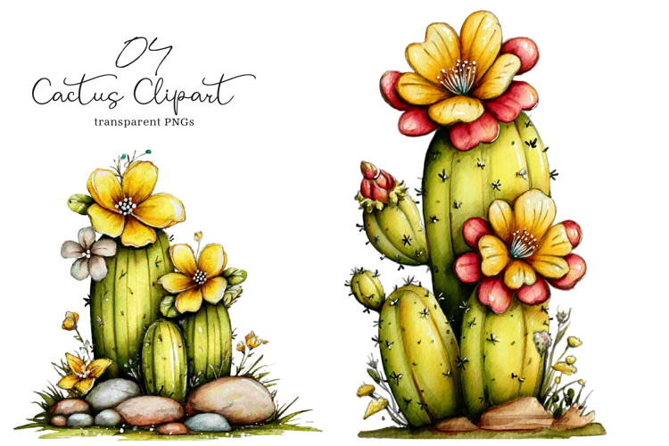 Whimsical Cactus Clipart
