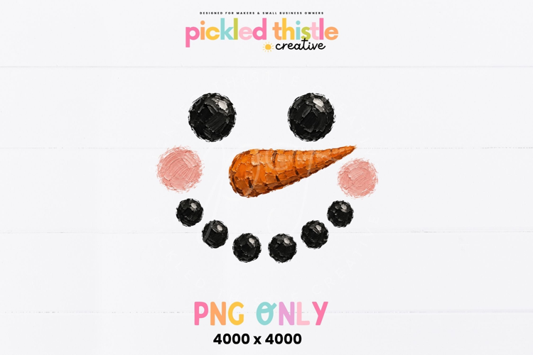 Snowman Face PNG, Christmas Snowman Digital Download