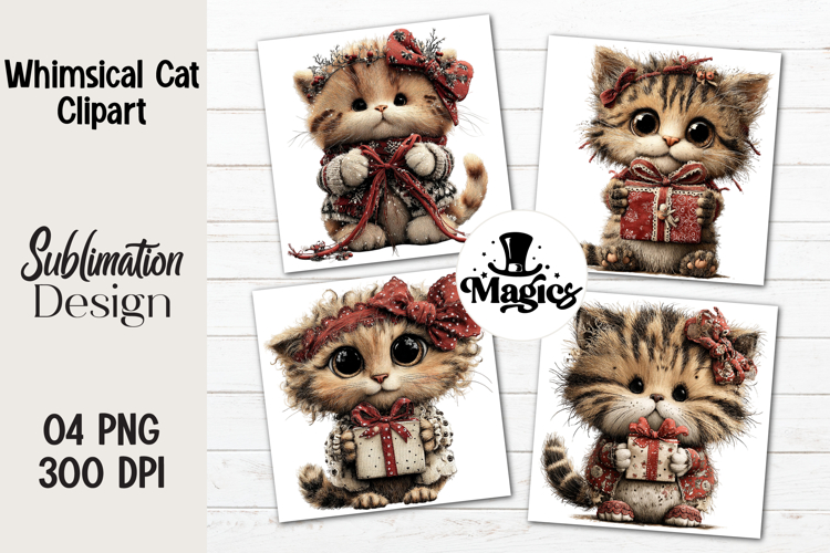 Whimsical Cat Clipart PNG