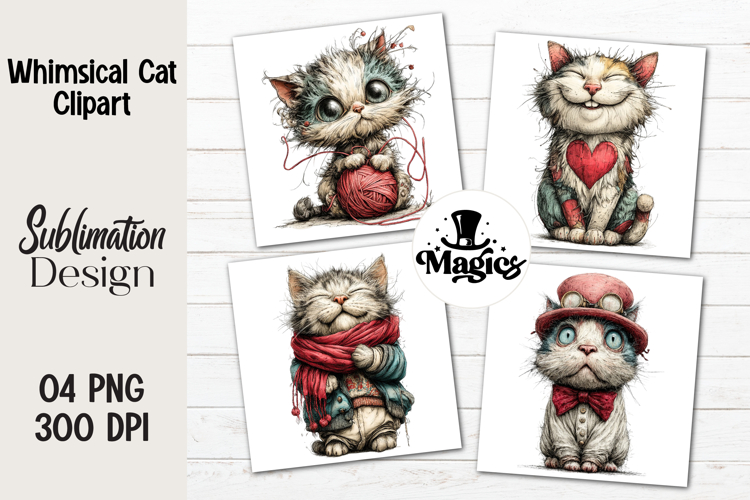 Whimsical Cat Clipart