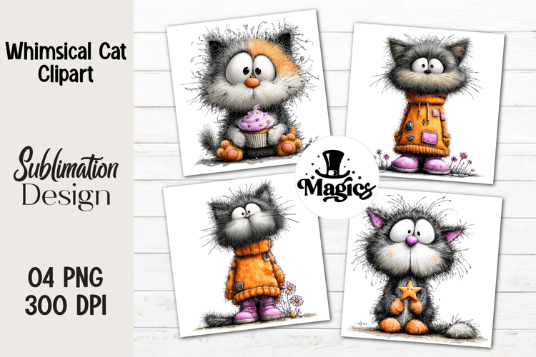 Whimsical Cat Clipart