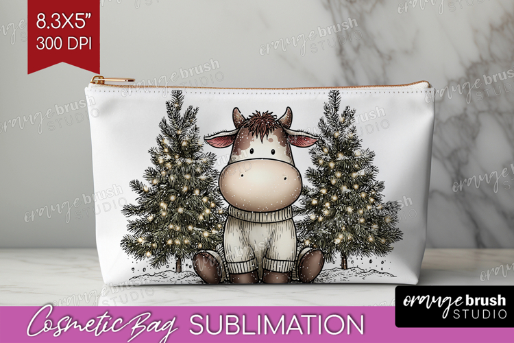 Whimsical Christmas Cosmetic Bag - Cute Animal Makeup Bag
