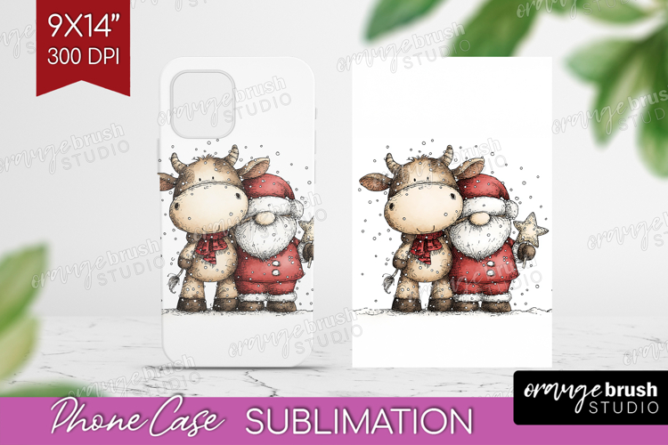 Whimsical Christmas Phone Case PNG - Cute Animal Case PNG