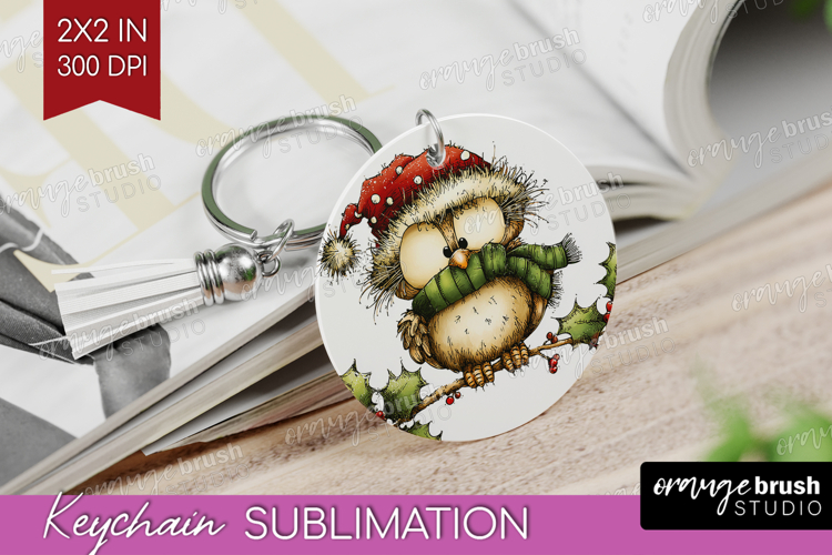 Whimsical Christmas Keychain PNG - Cute Animal Keychain