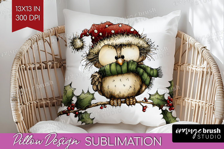 Whimsical Christmas Pillow Sublimation - Cute Animal Pillow