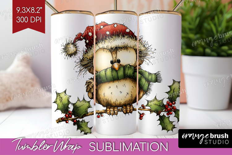 Whimsical Christmas Tumbler Wrap - Cute Animal Tumbler PNG