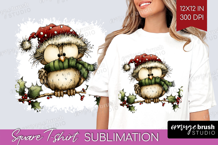 Whimsical Christmas Square Tshirt Background - Cute Animal