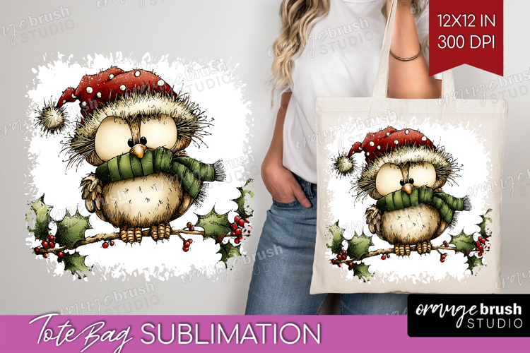 Whimsical Christmas Tote Bag - Cute Animal Tote Bag PNG