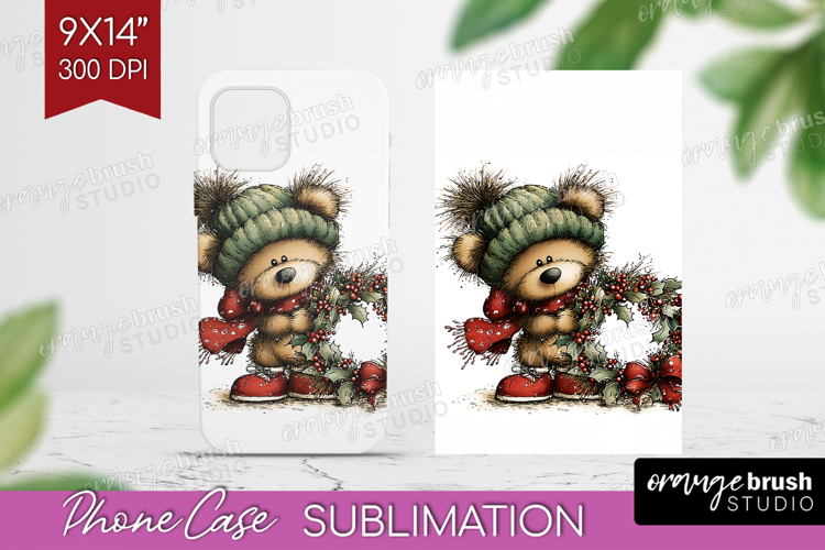 Whimsical Christmas Phone Case PNG - Cute Animal Case PNG