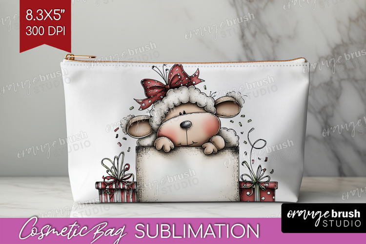 Whimsical Christmas Cosmetic Bag - Cute Animal Makeup Bag