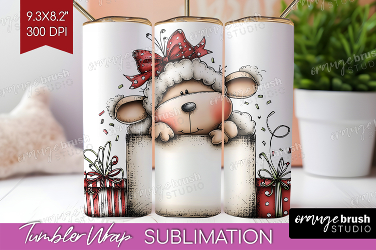 Whimsical Christmas Tumbler Wrap - Cute Animal Tumbler PNG