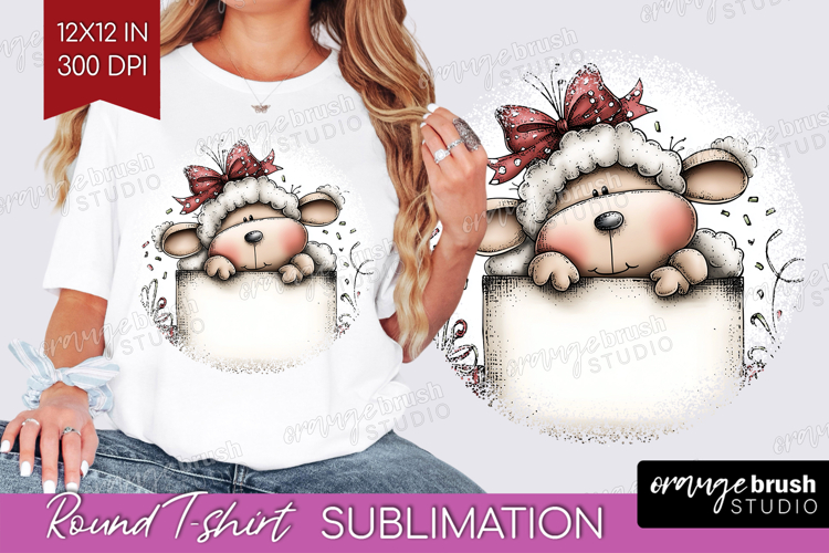 Whimsical Christmas Round Tshirt Background - Cute Animal