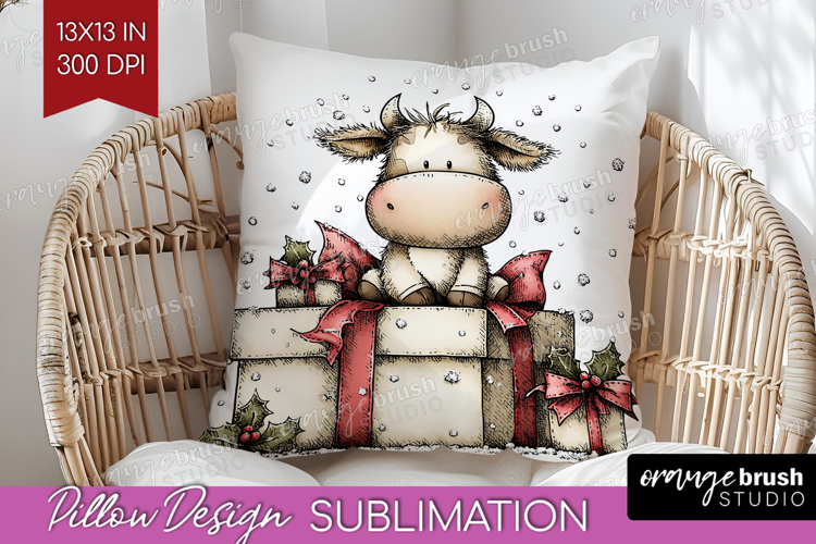 Whimsical Christmas Pillow Sublimation - Cute Animal Pillow