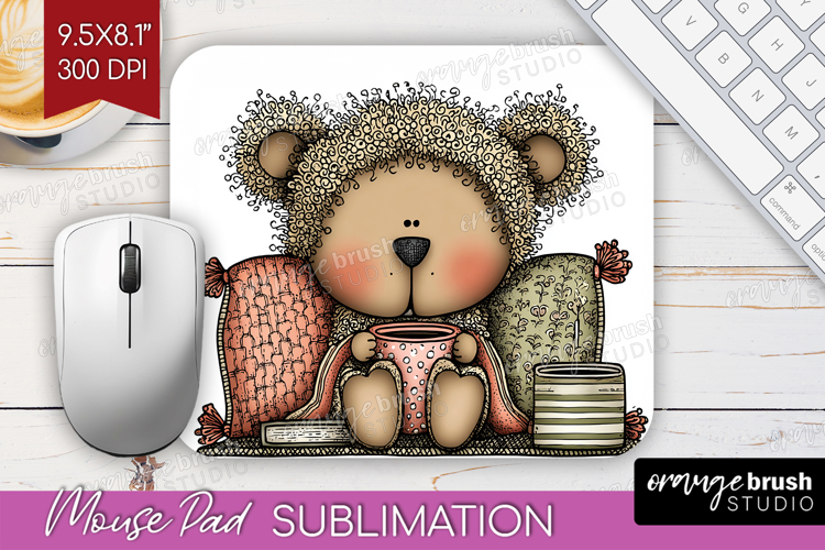 Whimsical Christmas Mouse Pad Sublimation - Cute Animal PNG