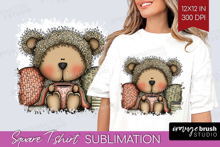Whimsical Christmas Square Tshirt Background - Cute Animal