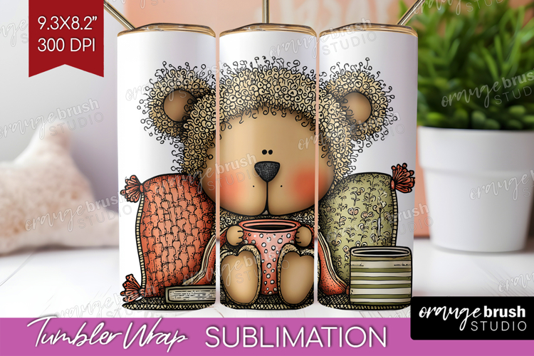 Whimsical Christmas Tumbler Wrap - Cute Animal Tumbler PNG