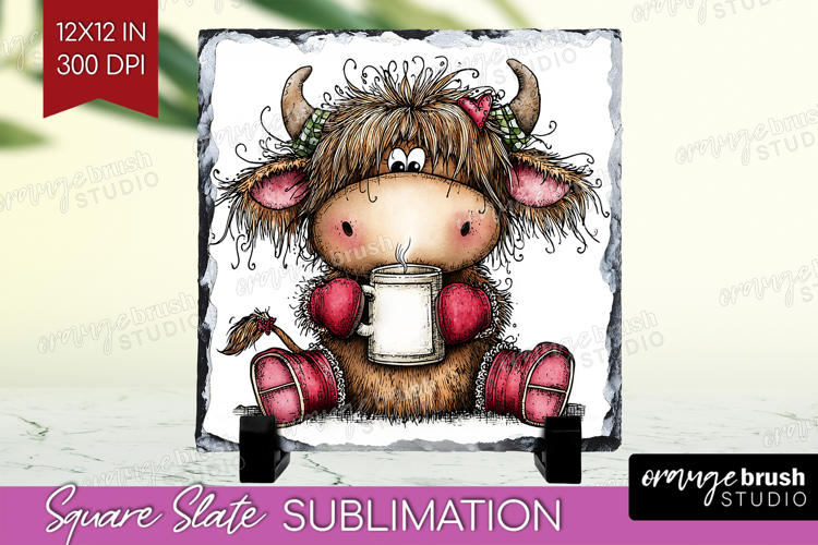 Whimsical Christmas Slate PNG - Cute Animal Square Slate