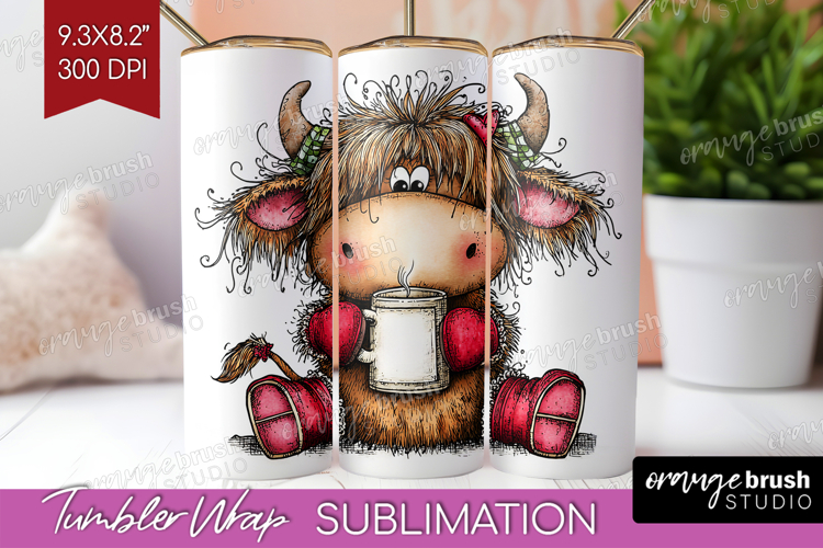 Whimsical Christmas Tumbler Wrap - Cute Animal Tumbler PNG