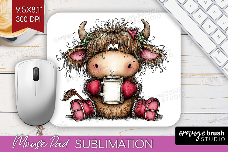 Whimsical Christmas Mouse Pad Sublimation - Cute Animal PNG