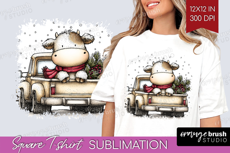 Whimsical Christmas Square Tshirt Background - Cute Animal