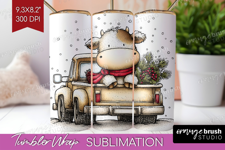Whimsical Christmas Tumbler Wrap - Cute Animal Tumbler PNG