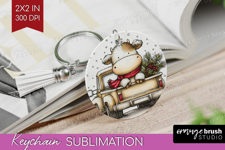 Whimsical Christmas Keychain PNG - Cute Animal Keychain