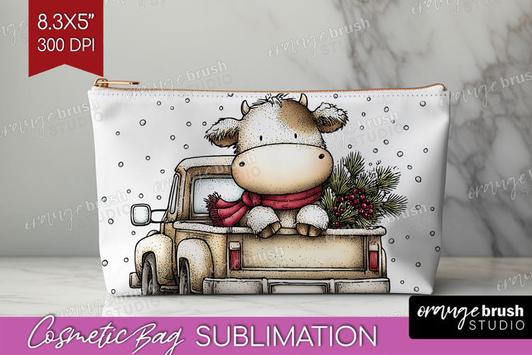 Whimsical Christmas Cosmetic Bag - Cute Animal Makeup Bag