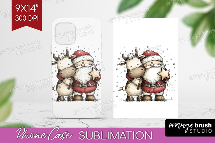 Whimsical Christmas Phone Case PNG - Cute Animal Case PNG