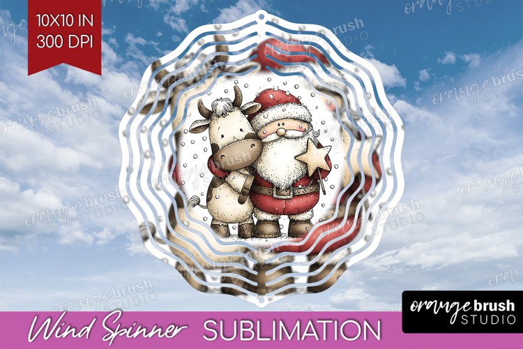 Whimsical Christmas Wind Spinner Sublimation PNG - Cute
