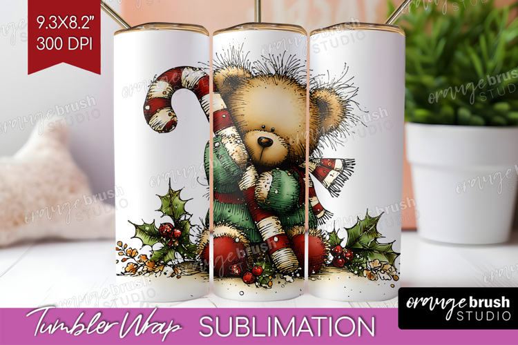Whimsical Christmas Tumbler Wrap - Cute Animal Tumbler PNG