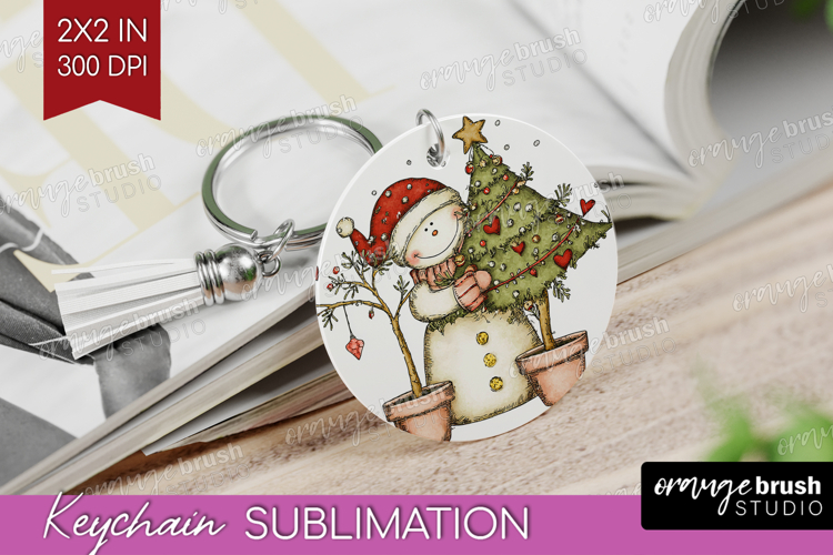 Whimsical Christmas Keychain PNG - Cute Animal Keychain