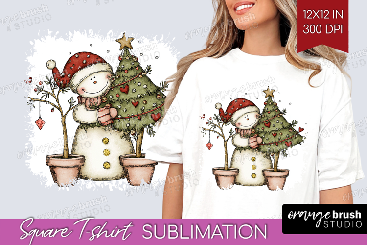 Whimsical Christmas Square Tshirt Background - Cute Animal