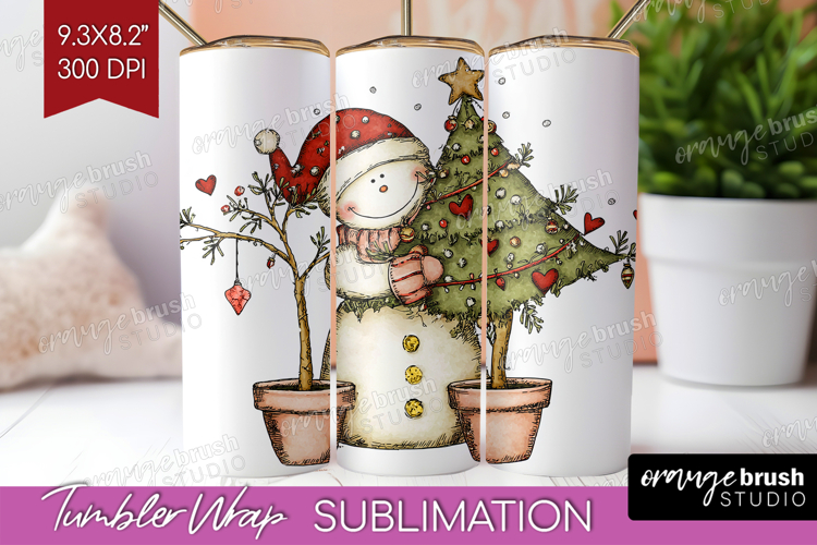 Whimsical Christmas Tumbler Wrap - Cute Animal Tumbler PNG