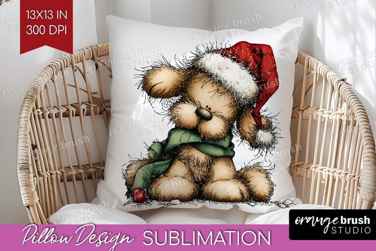 Whimsical Christmas Pillow Sublimation - Cute Animal Pillow