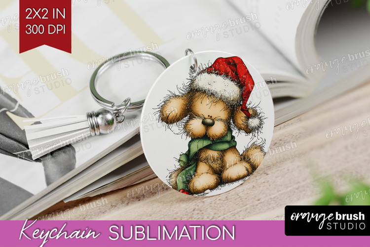 Whimsical Christmas Keychain PNG - Cute Animal Keychain