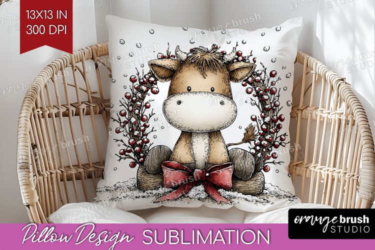 Whimsical Christmas Pillow Sublimation - Cute Animal Pillow