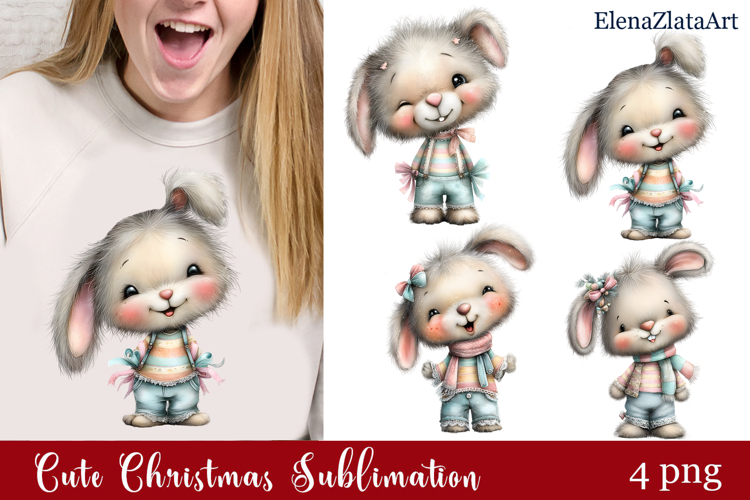 Whimsical Christmas clipart. Winter clipart Sublimation