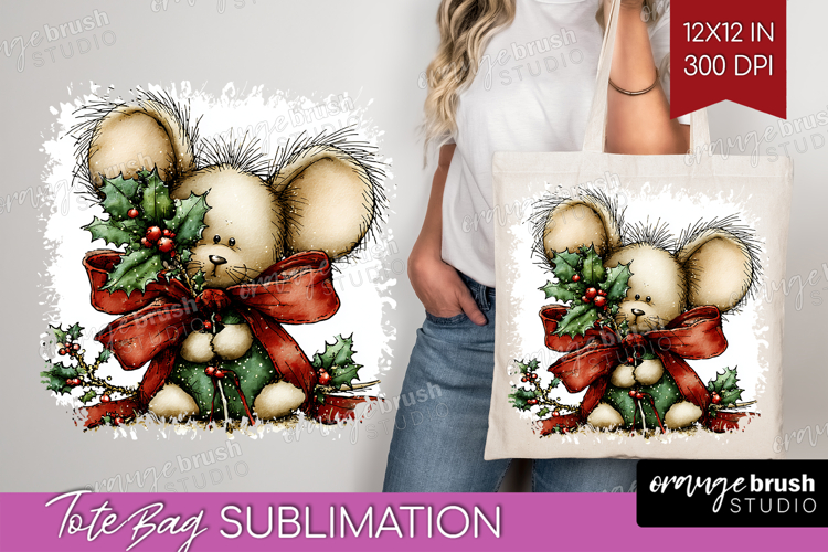 Whimsical Christmas Tote Bag - Cute Animal Tote Bag PNG