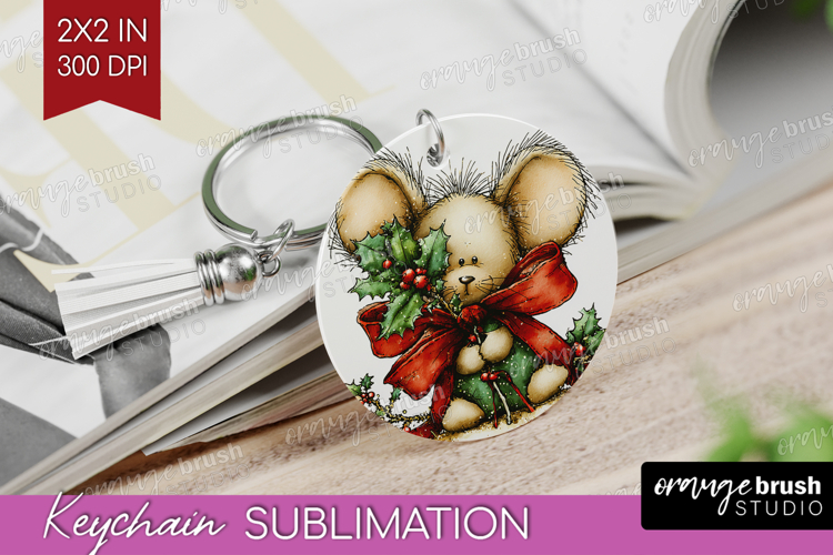 Whimsical Christmas Keychain PNG - Cute Animal Keychain