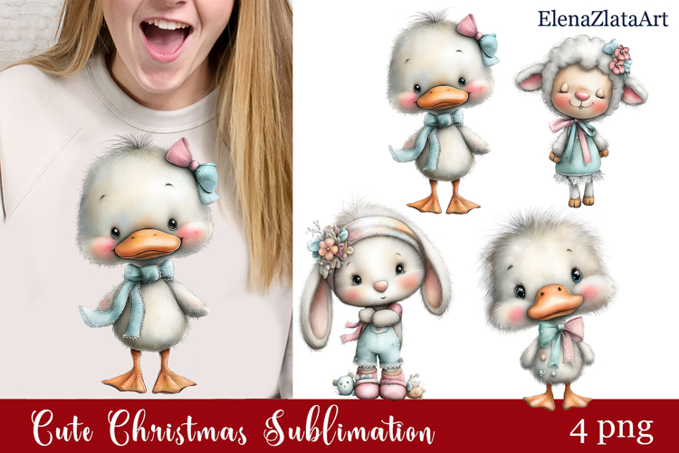 Whimsical Christmas clipart. Winter clipart Sublimation