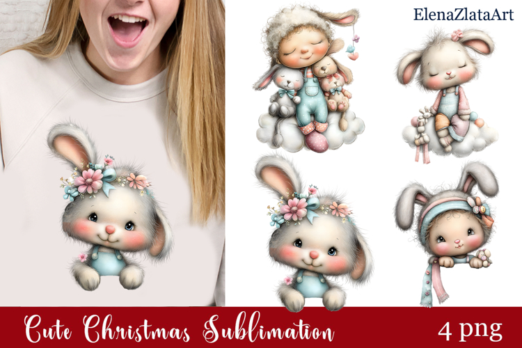 Whimsical Christmas clipart. Winter clipart Sublimation