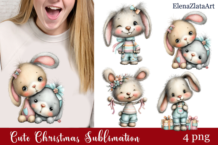 Whimsical Christmas clipart. Winter clipart Sublimation