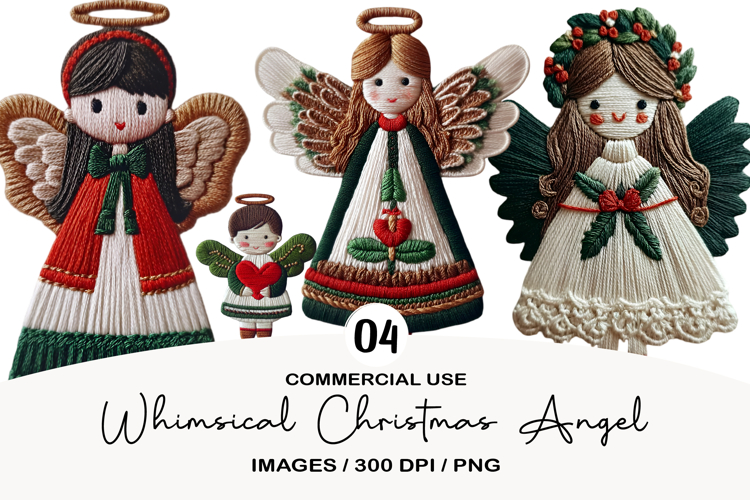 Whimsical Christmas Angel Clipart