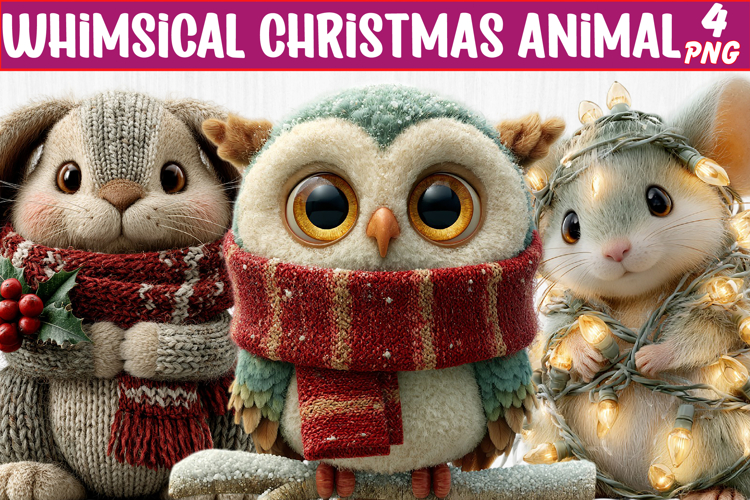 whimsical christmas animal clipart
